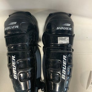 Used Bauer SUPREME 1000 Senior Shin Guards Black 16" 11823-S000038489