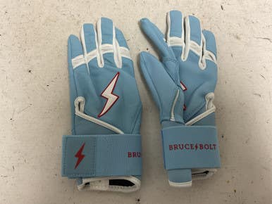 Used BRUCE BOLT HAPP SERIES BB/SB Batting Gloves Carolina Blue SM 11855-S000201948