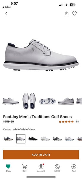 Men's Size M 12.0 (W 13.0) Footjoy Traditions Golf Shoes (New)
