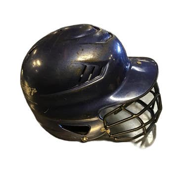 Used Rawlings CFBH Batting Helmet w/Mask Navy Blue One Size 11730-S000070813
