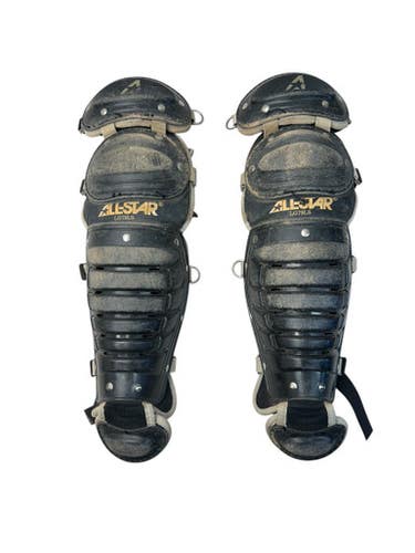 Used All Star LG79LS Catchers Leg Guards Black Youth 11835-S000207090