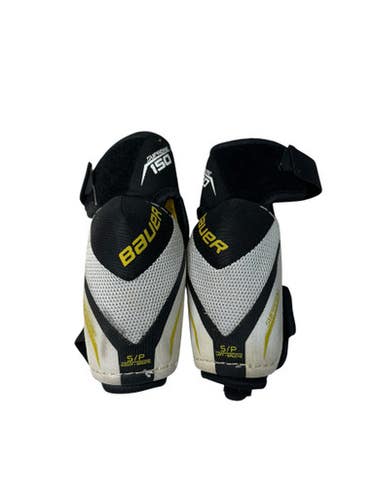 Used Bauer SUPREME 150 Youth Elbow Pads Black And White SM 11835-S000206875