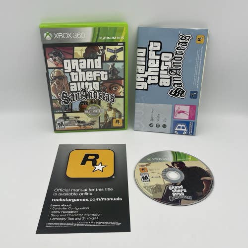 Grand Theft Auto San Andreas Xbox 360 Platinum Hits  Complete CIB Tested W/ Map