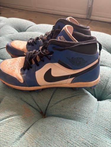 Blue Men's Size M 12.0 (W 13.0) Adult Air Jordan High Top Molded Cleats (Used)