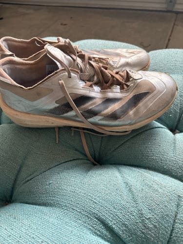 Silver Men's Size M 12.5 (W 13.5) Adult Adidas Low Top Metal (Used)