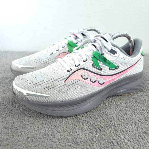 Saucony Guide 16 Womens Size 9 Running Shoes Light Gray White Pink Sneakers Low