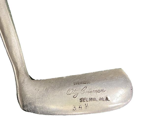 Otey Crisman 34H Putter 1964 Penny Selma ALA Hickory Shaft 34.5 RH Leather Grip