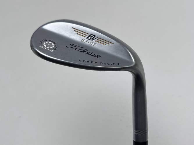 Titleist Vokey Spin Milled SM4 Chrome Wedge 62* 7 Bounce Wedge Steel Mens RH