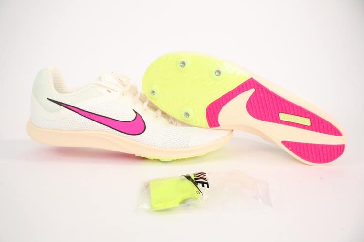 Nike Rival Distance Track & Field Size 14White W/ Sail Pink Swoosh NEW