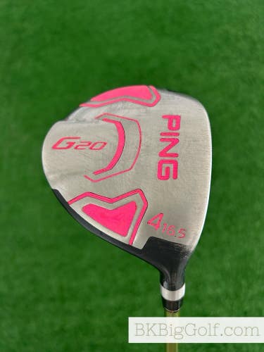 Ping G20 Custom Pink 16.5 Degree 4 Wood / Aldila NV Green 85g Extra Stiff Shaft