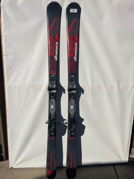 Men's 2023 Nordica Alldrive 74 156 cm All Mountain Skis With Bindings Max Din 10 (Used)