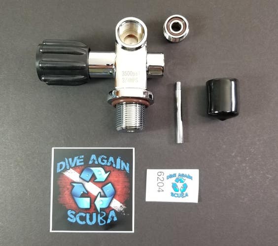 DDEEP Scuba Diving 3500 PSI 250 Bar Pro Tank Valve Convertible DIN / Yoke 3/4"