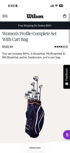 Women's Wilson Profile Right Handed Iron Set (Used) - No Bag