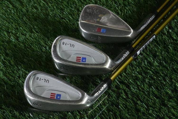 USKG UL-18 3pc. Junior Golf Starter Iron Set LH For Kids 57"60 Tall, Left Hand