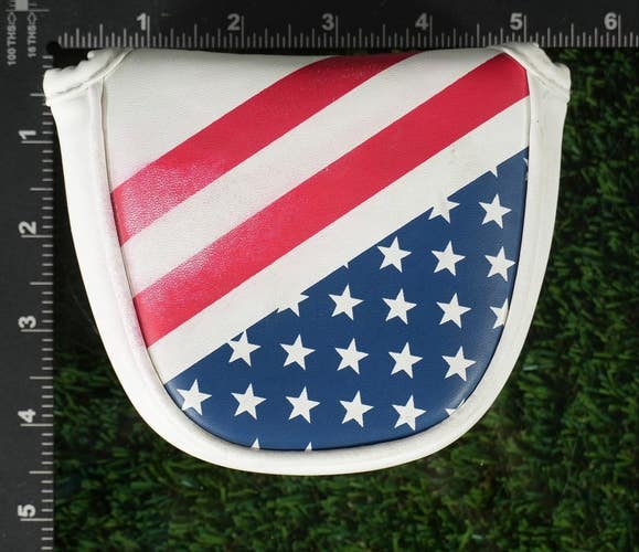 Unbranded USA Mallet Putter Headcover USA Flag Red / White / Blue ~ LH/RH