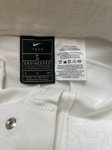 White, Small Adult Nike Baseball Pants