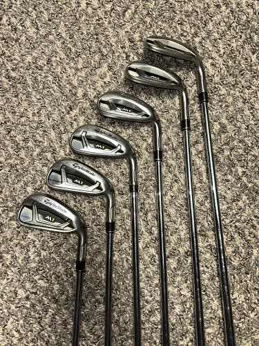 Men's 2017 TaylorMade M1 Right Handed Iron Set Regular Flex (6 Clubs) #6 - #9, PW, AW Steel Shaft