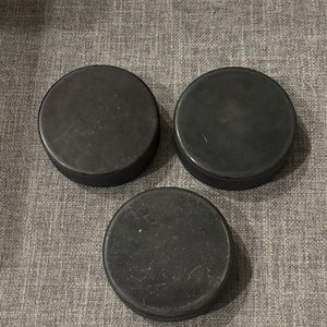 Ice Hockey Pucks Lot of 3 Blank Black Brand New