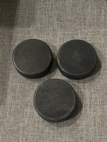 Ice Hockey Pucks Lot of 3 Blank Black Brand New