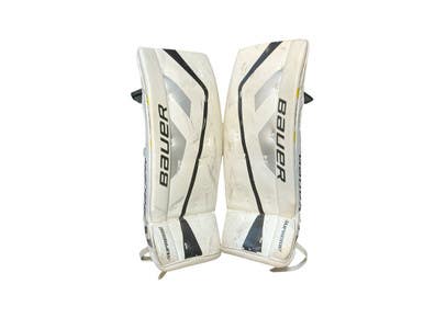 Used Bauer ONE.5 STEP 2 Goalie Leg Pads Junior White And Yellow 25" 11873-S000237209