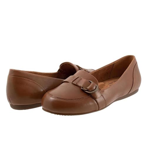 Softwalk Serra S2366-215 Flats Women's 7EE Brown Leather Round Toe Slip-On RG276
