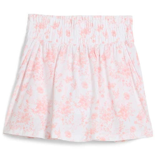 Puma Sandy Golf Skirt Women's Pink Floral Smocked Waist A-Line Active DSGL1091