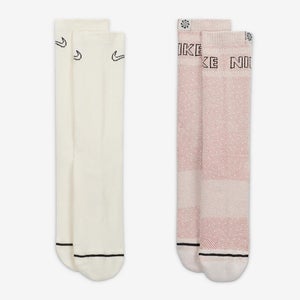 Nike Everyday Plus Crew Socks Unisex XL Multi Stretch Mid-Calf 2-Pairs DSGL960