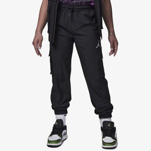 Jordan Post Up Cargo Pants Kids M Black Stretch Drawstring Activewear DSGL1082