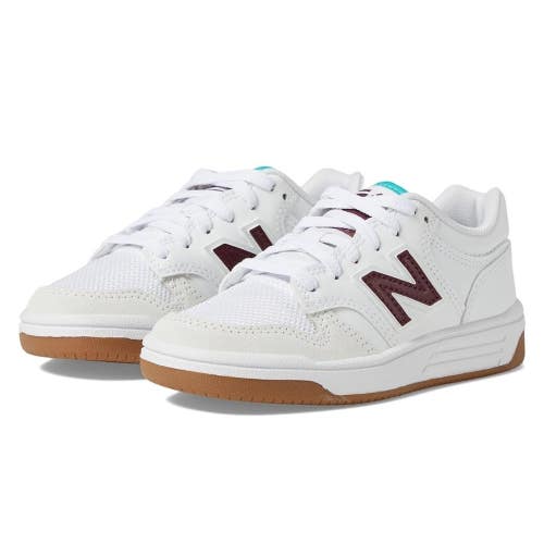 New Balance 480 PSB480FT Sneakers Kids White Burgundy Leather Shoes HTAT599