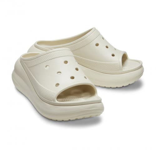 Crocs Classic Crush 208731-2Y2 Sandals Men's US 11 Bone Slip-On Slide JAX1260