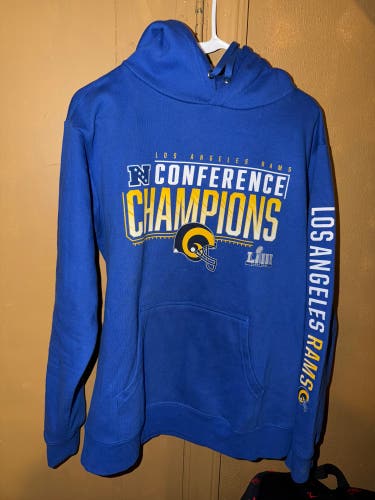 Fanatics NFL Football Los Angeles Rams NFC Conference Champions Hoodie Men’s Size Medium.