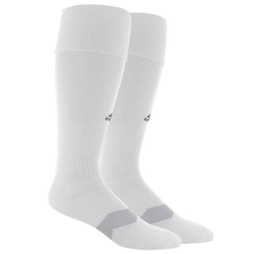 Adidas Metro Soccer Socks Mens Small White Stretch Ribbed Over-the-Calf DSGL1119