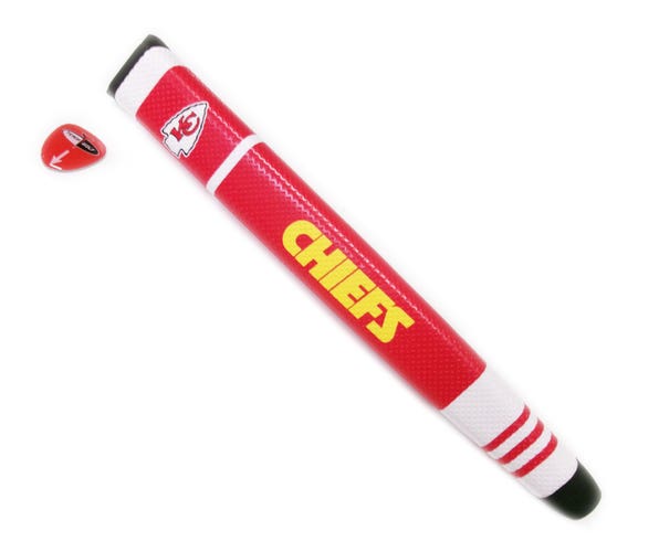 NEW Team Golf Kansas City Chiefs Red/White Jumbo Putter Grip w/Ball Marker