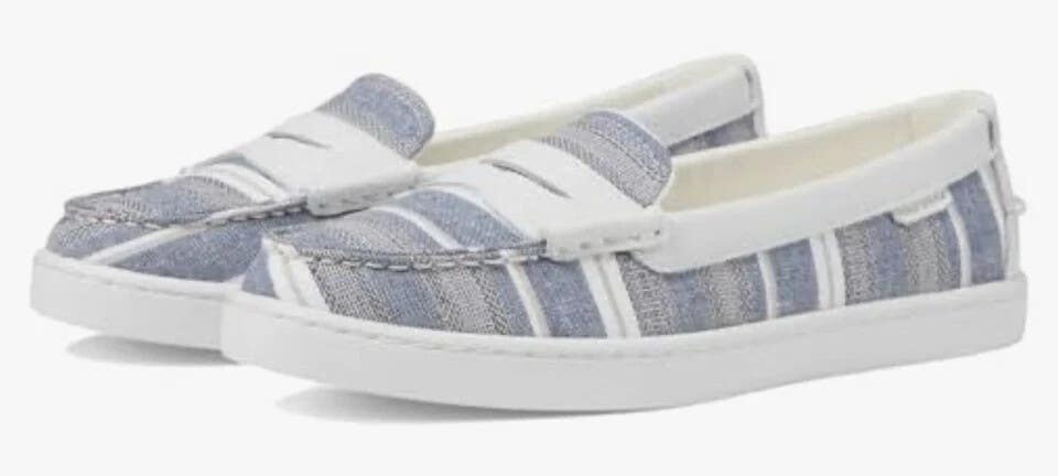 Cole Haan Nantucket W31190 Penny Loafers Women US 8.5 Blue Canvas Shoes GBNC438