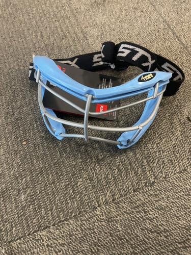 Used STX 4 SIGHT GOGGLES Lacrosse Facial Protect Carolina Blue Youth 11614-S000234636