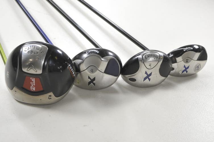 Callaway FT-5 9.5* Driver, 3 and 5 Fairway Woods, 4 Hybrid Set Regular R #215432