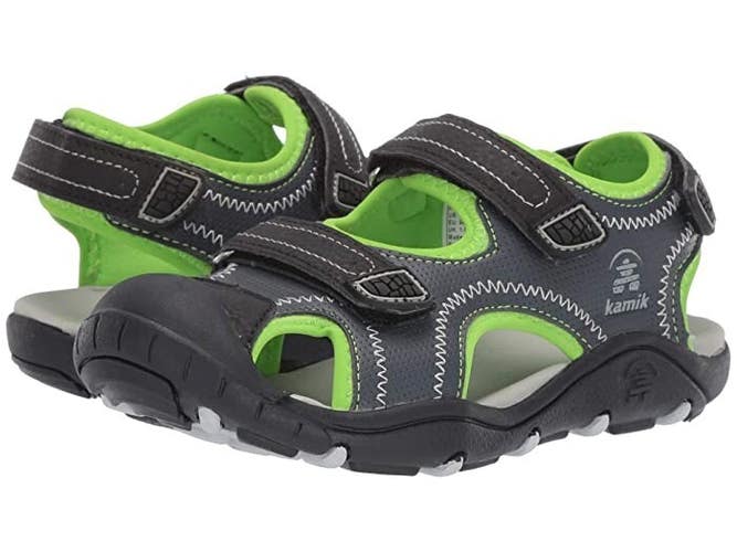 Kamik Seaturtle 2 HK8042 Sandals Kids US 7 Charcoal Closed-Toe Fisherman JOBB037