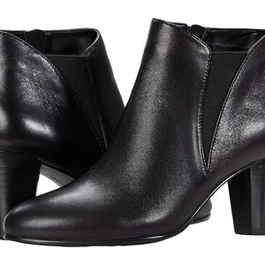 David Tate Pippy Boots Women's 11 Black Leather Round Toe Ankle Bootie JOBB004