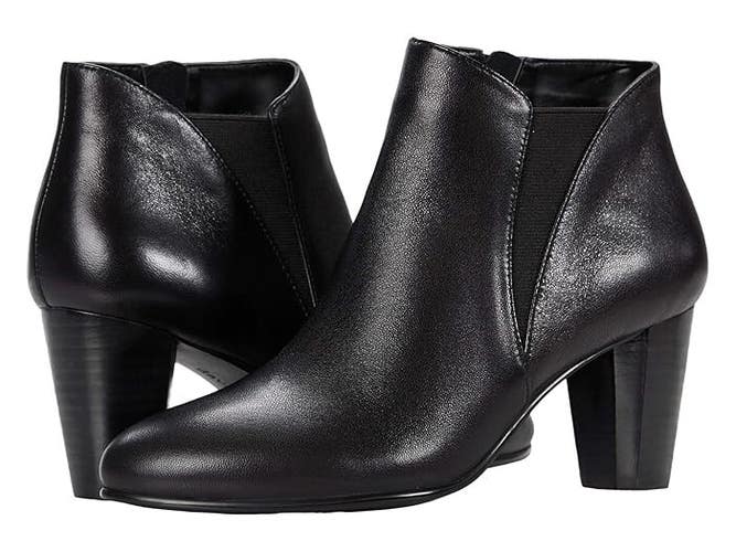 David Tate Pippy Boots Women's 11 Black Leather Round Toe Ankle Bootie JOBB004