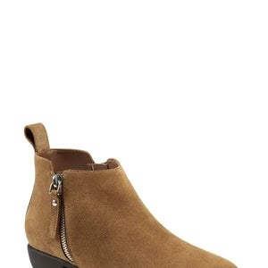 Aerosoles Stewart Boots Women's US 6.5 Tan Suede Round Toe Ankle Bootie JOBB211