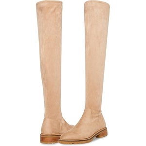 Steve Madden Lizbeth Boots Womens 8 Taupe Round Toe Block Heel Knee-High JOBB206
