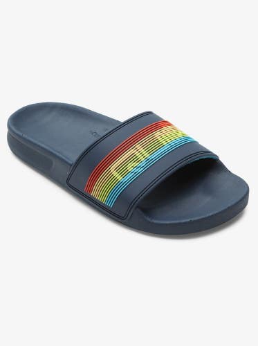 Quiksilver Rivi Wordmark AQBL100582 Sandal Kids US 6 Blue Slip-On Slide JOBB100