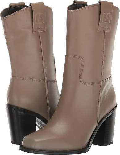 Franco Sarto Valor I8161L1020 Boots Women's US 7.5 Gray Leather Mid-Calf JOBB136