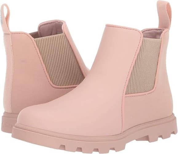 Native Shoes Kensington Boots Kids US 4 Pink Round Toe Pull On Chelsea JOBB011