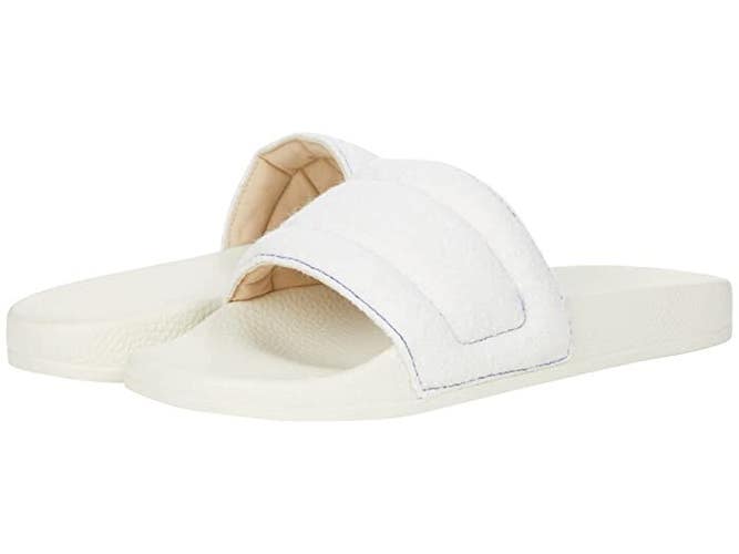 Kenneth Cole Reaction Screen Sandals Mens 7 White Quilted Slip On Slides JOBB046