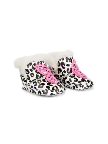 Sophia Webster Butterfly Snow Boots Toddler 3 White Faux Fur Round Toe JOBB126