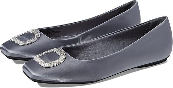 Anne Klein Arhea-C Ballet Flat Women's US 6.5 Pewter Crystal Slip-On JOBB107