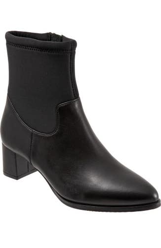 Trotters Kippy T2060-001 Boots Women's US 11 Black Leather Ankle Bootie JOBB216
