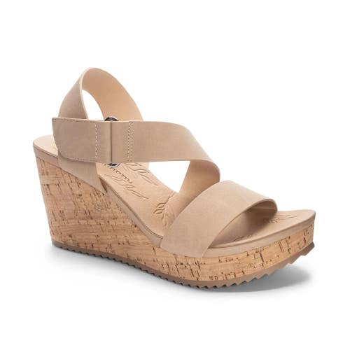 CL by Laundry Kinder Sandals Women's US 8.5 Beige Wedge Heel Strappy NCZ382