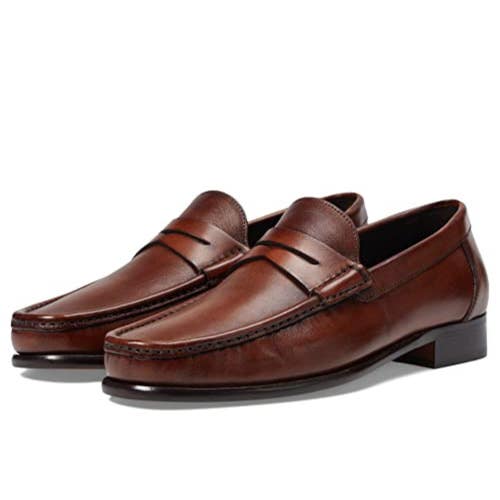 Bruno Magli Tonio BM3TONE0 Loafer Men's US 8.5 Brown Leather Casual Shoes NCZ375